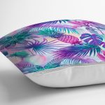 - realhomesK3160-2 - Realhomes Mavi Zeminde Tropikal Objeler Modern Yastık Kırlent Kılıfı Realhomes