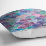 - realhomesK3161-2 - Realhomes  Mavi Zeminde Yuvarlak Desenli Modern Yastık Kırlent Kılıfı Realhomes