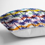 - realhomesK3167-2 - Realhomes Renkli Palmiyeler Özel Tasarım Dekoratif Kırlent Kılıfı Realhomes