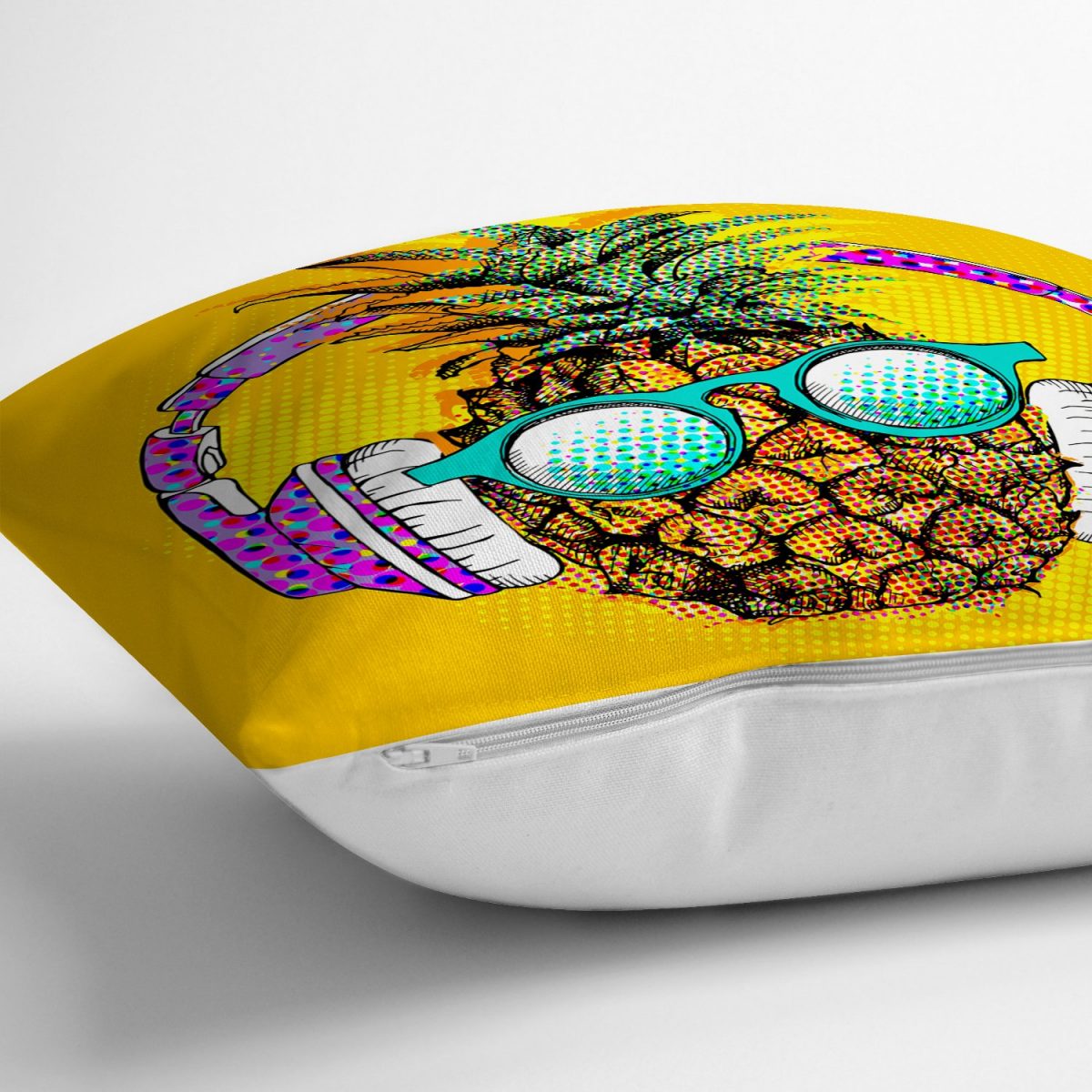 Summer Ananas Tasarımlı Dekoratif Yastık Kırlent Kılıfı Realhomes