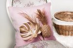 - realhomesK3173-1 - Realhomes  3D Yaprak ve Ananas Desenli Özel Tasarım Yastık Kırlent Kılıfı Realhomes