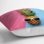 - realhomesK3175-2 - Realhomes Mavi Pembe Ananas Desenli Modern Yastık Kırlent Kılıfı Realhomes