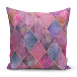 - realhomesK3176 - Realhomes Geometrik Pudra Renkler Modern Tasarımlı Dekoratif Yastık Kırlent Kılıfı Realhomes
