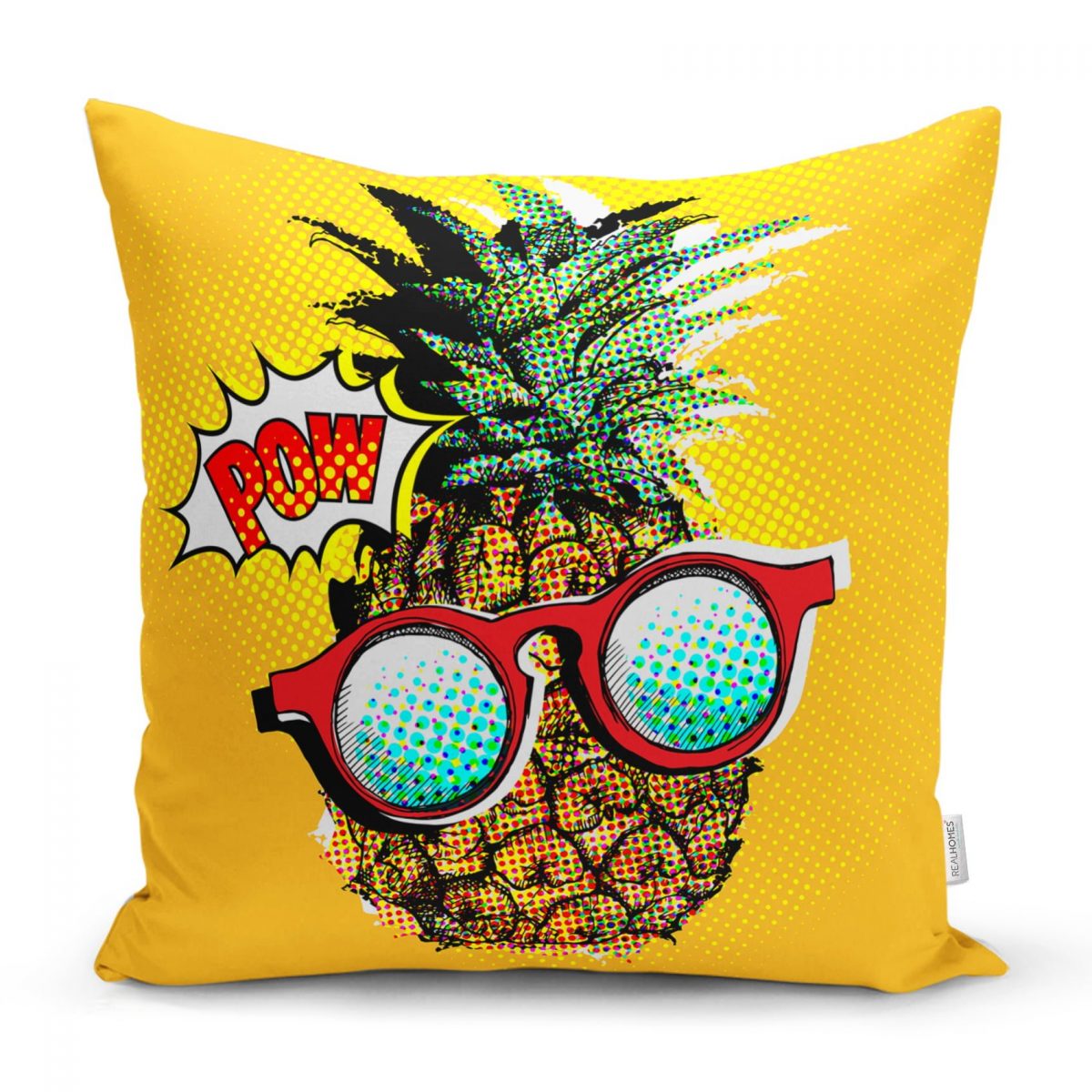 Pop Art Temalı Ananas Özel Tasarım Yastık Kırlent Kılıfı Realhomes