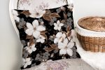 - realhomesK3185-1 - Realhomes  Siyah Zeminde 3D Çiçekler Temalı Modern Yastık Kırlent Kılıfı Realhomes