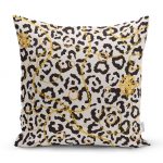 - realhomesK3190 - Realhomes Zebra Desenli Altın Detaylı Modern Yastık Kırlent Kılıfı Realhomes