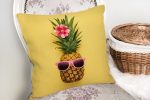 - realhomesK3191-1 - Realhomes  Sarı Zeminli 3D Ananas Modern Tasarımlı Yastık Kırlent Kılıfı Realhomes