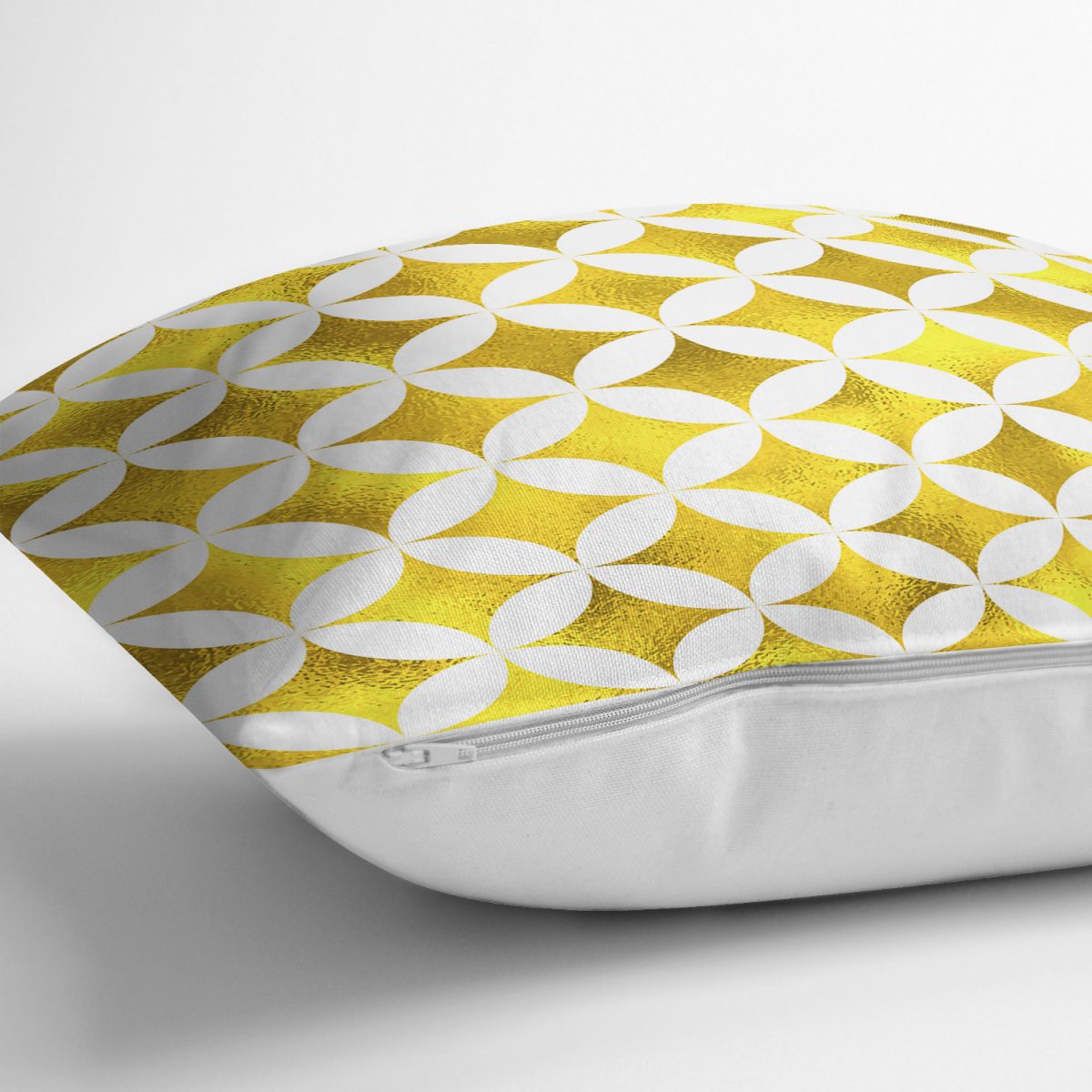 Geometrik Altın Renkte Desenler Modern Yastık Kırlent Kılıfı Realhomes