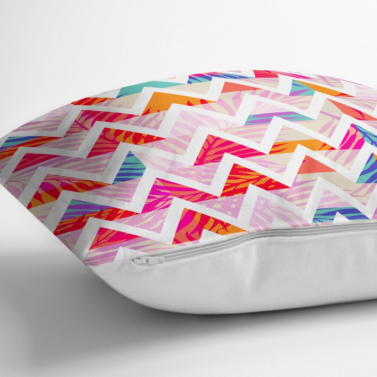 Geometrik Desenli Renkli Zeminli Modern Yastık Kırlent Kılıfı Realhomes