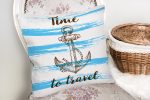 - realhomesK3208-1 - Realhomes  Time to Travel Denizci Desenli Modern Yastık Kırlent Kılıfı Realhomes