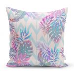 - realhomesK3210 - Realhomes  Pudra Zeminli Geometrik Palmiye Yaprakları Modern Yastık Kırlent Kılıfı Realhomes