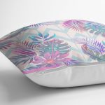 - realhomesK3210-2 - Realhomes  Pudra Zeminli Geometrik Palmiye Yaprakları Modern Yastık Kırlent Kılıfı Realhomes