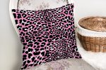 Pembe Renkli Leopar Desenli Modern Yastık Kırlent Kılıfı Realhomes