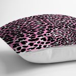 Pembe Renkli Leopar Desenli Modern Yastık Kırlent Kılıfı Realhomes