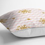 - realhomesK3218-2 - Realhomes Zigzag Pudra Zeminli Altın Detaylı Modern Yastık Kırlent Kılıfı Realhomes