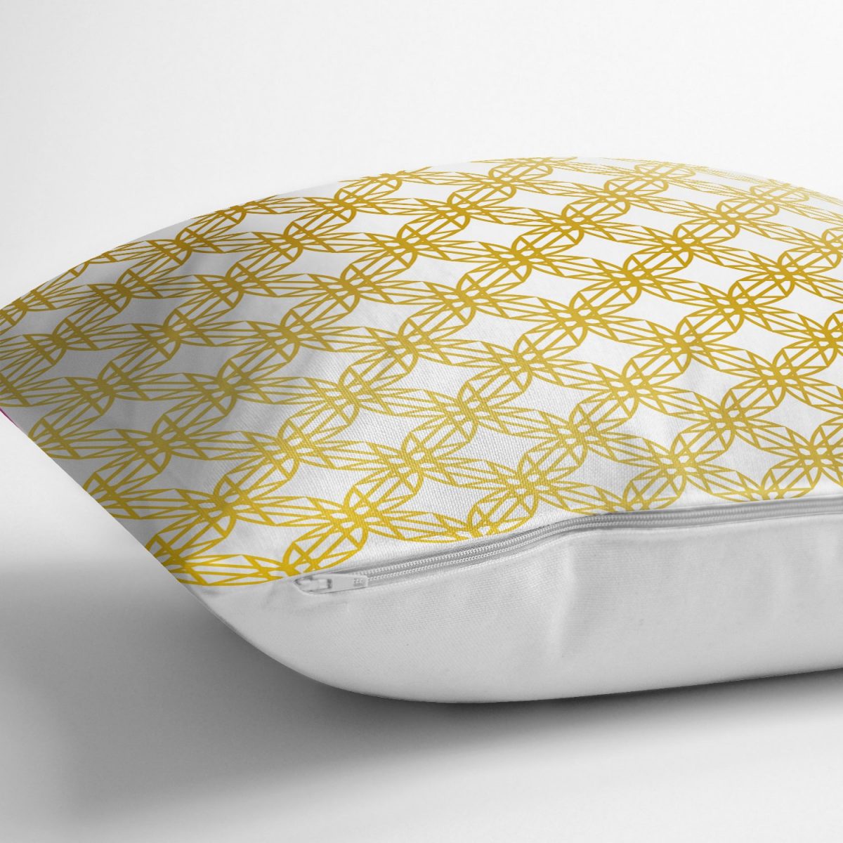 Geometrik Sanat Altın Detaylı Özel Tasarım Modern Yastık Kırlent Kılıfı Realhomes