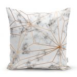 - realhomesK3224 - Realhomes  Mermer Zeminde Altın Geometrik Şekiller Özel Tasarımlı Yastık Kırlent Kılıfı Realhomes