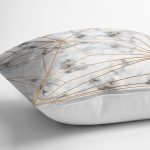 - realhomesK3224-2 - Realhomes  Mermer Zeminde Altın Geometrik Şekiller Özel Tasarımlı Yastık Kırlent Kılıfı Realhomes