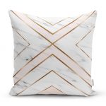 - realhomesK3245 - Realhomes  Mermer Zeminli Geometrik Detaylı Modern Yastık Kırlent Kılıfı Realhomes