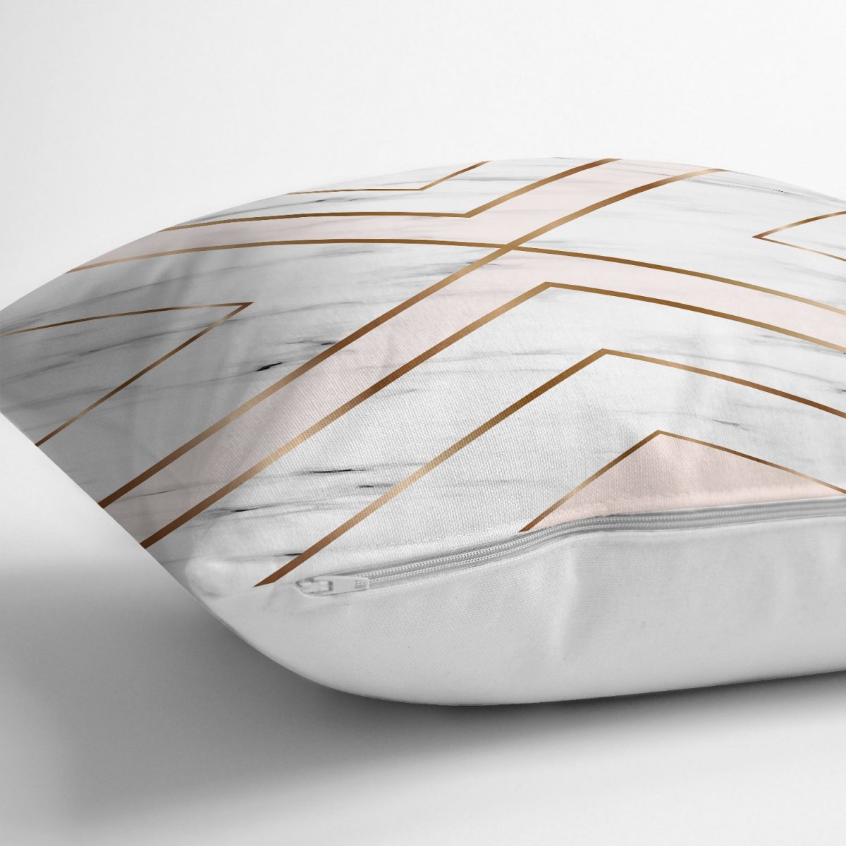 Mermer Zeminli Geometrik Detaylı Modern Yastık Kırlent Kılıfı Realhomes