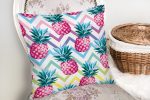 - realhomesK3261-1 - Realhomes Renkli Zigzag Desenli Ananaslar Modern Tasarımlı Yastık Kırlent Kılıfı Realhomes