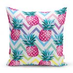 - realhomesK3261 - Realhomes Renkli Zigzag Desenli Ananaslar Modern Tasarımlı Yastık Kırlent Kılıfı Realhomes