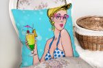 - realhomesK3270-1 - Realhomes Pop Art Girl Özel Tasarım Dekoratif Yastık Kırlent Kılıfı Realhomes