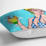 - realhomesK3270-2 - Realhomes Pop Art Girl Özel Tasarım Dekoratif Yastık Kırlent Kılıfı Realhomes