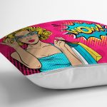 Pempe Pop Art Wow Tasarımlı Dekoratif Yastık Kırlent Kılıfı Realhomes