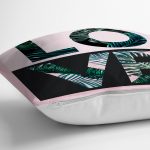 Love Yaprak Detaylı Özel Tasarım Yastık Kırlent Kılıfı Realhomes