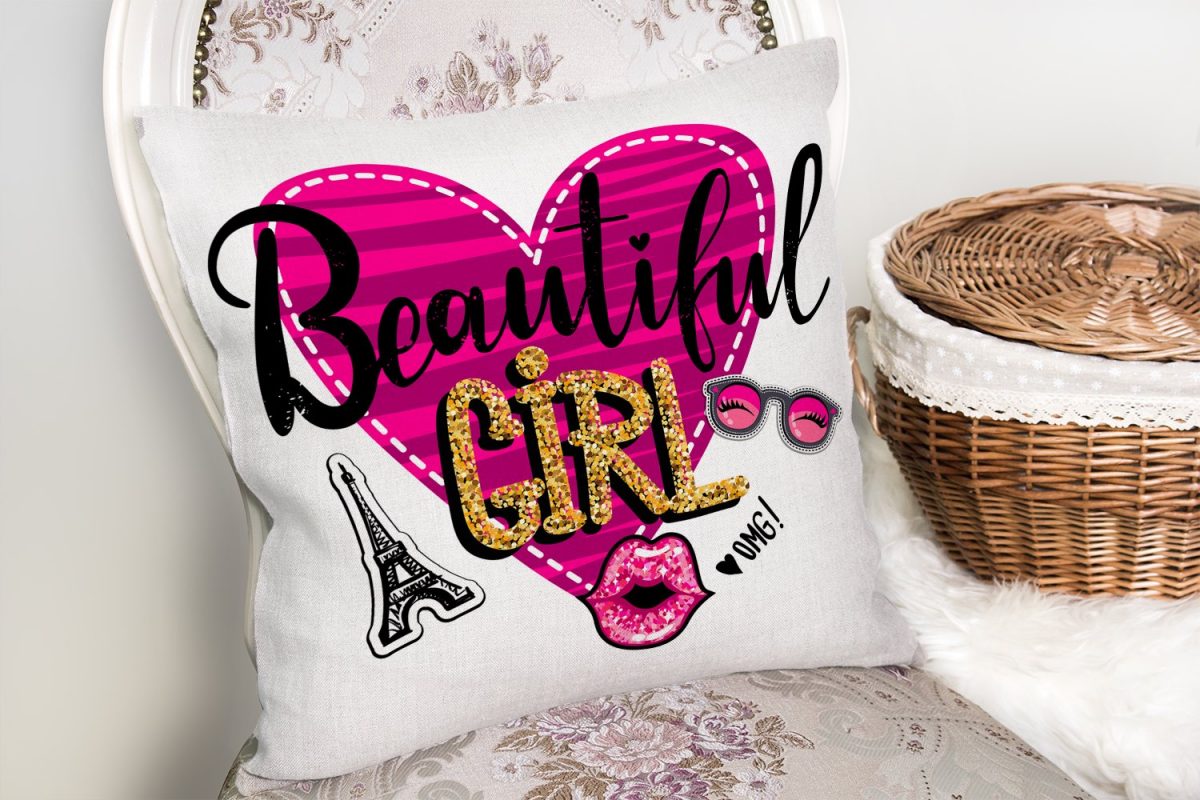 Beautiful Girl Tasarımlı Popart Dekoratif Yastık Kırlent Kılıfı Realhomes