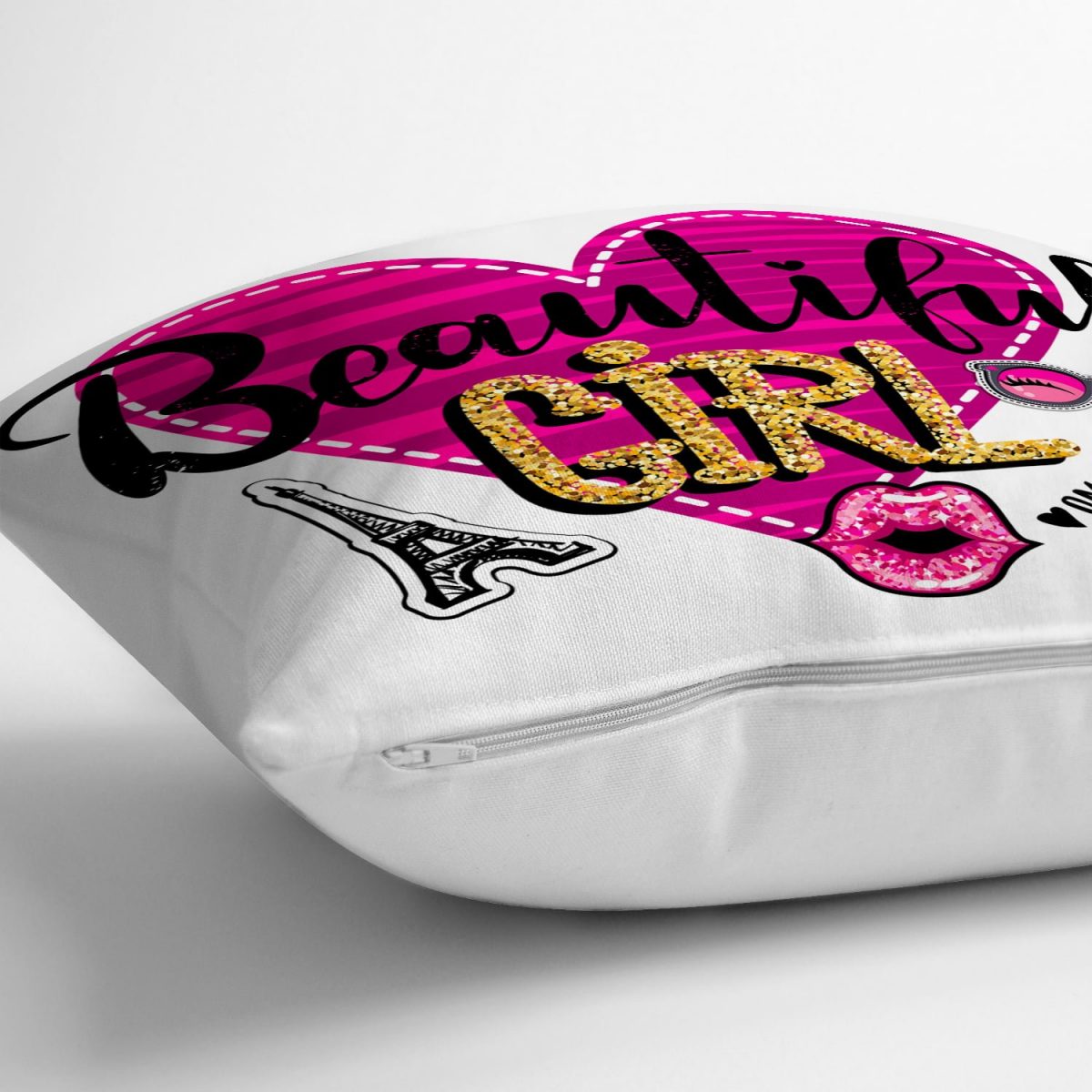 Beautiful Girl Tasarımlı Popart Dekoratif Yastık Kırlent Kılıfı Realhomes