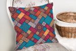 - realhomesK3311-1 - Realhomes Geometrik Etnik Desenli Özel Tasarım Yastık Kırlent Kılıfı Realhomes