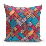 - realhomesK3311 - Realhomes Geometrik Etnik Desenli Özel Tasarım Yastık Kırlent Kılıfı Realhomes