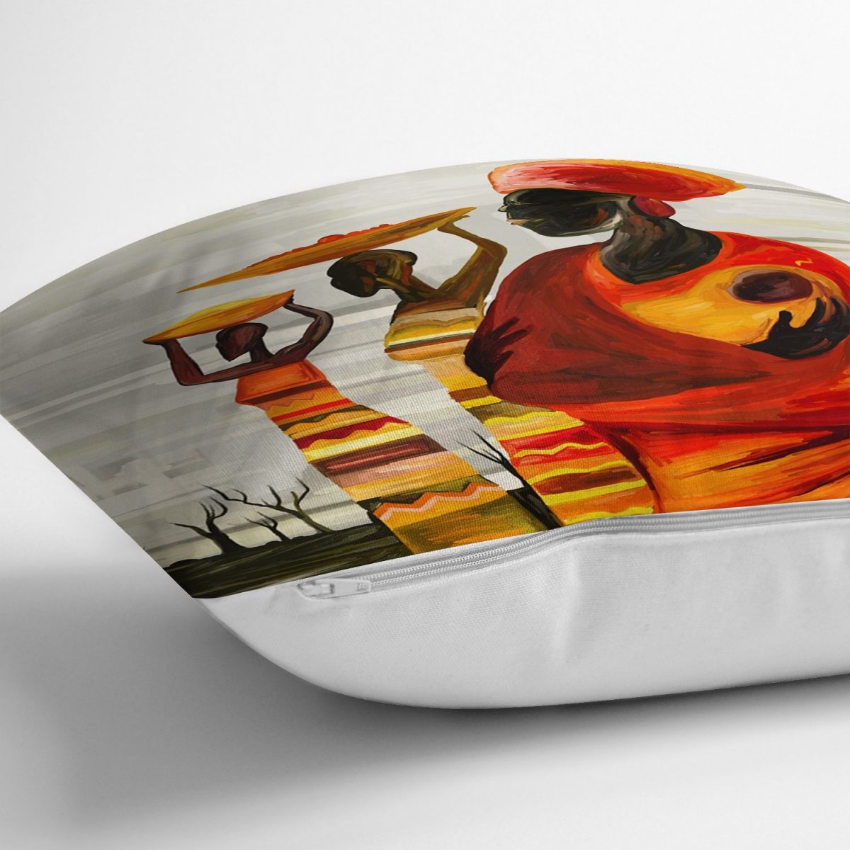 Afrikan Yağlı Boya Çizimli 3D Dekoratif Yastık Kırlent Kılıfı Realhomes