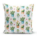 - realhomesK3342 - Realhomes Saksıda Sevimli Kaktüsler Tasarımlı Dekoratif Modern Yastık Kırlent Kılıfı Realhomes
