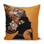 - realhomesK3344 - Realhomes Zerafet Turuncu Zeminli Özel Tasarım Dekoratif Yastık Kırlent Kılıfı Realhomes