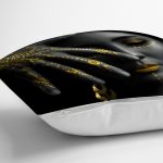 - realhomesK3345-2 - Realhomes  Siyahi Kadın Tasarımlı 3D Dijital Baskılı Modern Yastık Kırlent Kılıfı Realhomes