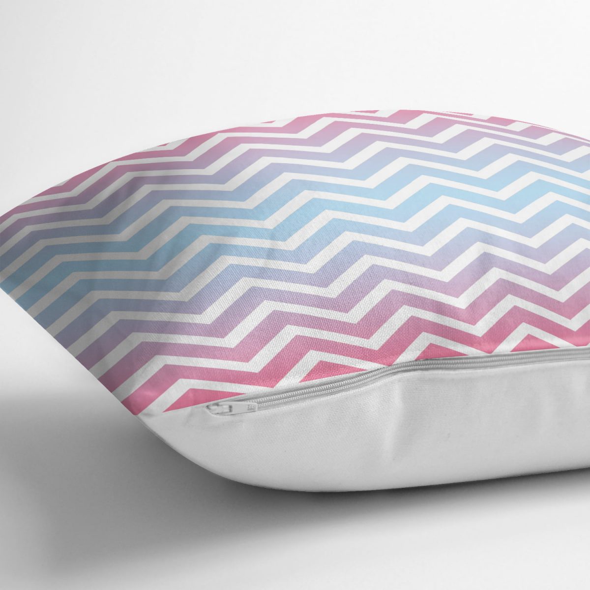 Renkli Zigzag Tasarımlı 3D Dijital Baskılı Yastık Kırlent Kılıfı Realhomes