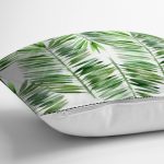 - realhomesK3380-2 - Realhomes Suluboya Lif Yapraklar Desenli Özel Tasarım Yastık Kırlent Kılıfı Realhomes