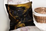- realhomesK3385-1 - Realhomes Afrika Gold İnsan Figürlü Modern Dekoratif Yastık Kırlent Kılıfı Realhomes