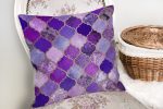 - realhomesK3390-1 - Realhomes Mor Renkli Ogea Desenli Özel Tasarım Dekoratif Yastık Kırlent Kılıfı Realhomes