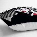 - realhomesK3394-2 - Realhomes  Siyah Beyaz Fashion Woman Tasarımlı Dekoratif Yastık Kırlent Kılıfı Realhomes