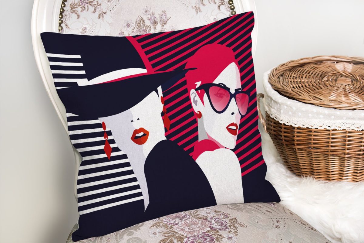 Fashion Womens Popart Modern Tasarımlı Yastık Kırlent Kılıfı Realhomes