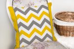 - realhomesK3400-1 - Realhomes Sarı Gri Zigzag Desenli Dijital Baskılı Yastık Kırlent Kılıfı Realhomes