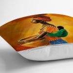 - realhomesK3413-2 - Realhomes  Turuncu Afrikan Women Tasarımlı Dijital Baskılı Yastık Kırlent Kılıfı Realhomes