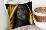- realhomesK3415-1 - Realhomes Afrika Kadın İnsan Figürlü Modern Dekoratif Yastık Kırlent Kılıfı Realhomes