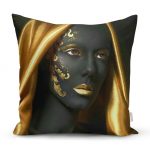 - realhomesK3415 - Realhomes Afrika Kadın İnsan Figürlü Modern Dekoratif Yastık Kırlent Kılıfı Realhomes