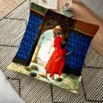 Mor Sarmaşık Desenli Dijital Baskılı Dekoratif Yer Minderi - 70 x 70 cm Realhomes