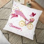 Baykuş Desenli Dijital Baskılı Dekoratif Yer Minderi - 70 x 70 cm Realhomes